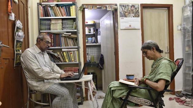 Kasivas Bhavan is also home to GVSP Kumar, 65, and his wife E Usha Bala, 62. Both of them opted for retirement from the Hyderabad education department in 2007, and became regular visitors at Kashi’s Annapurna temple. In 2015, they donated for one of the rooms in the then under-construction Bhavan. The donor had the option of taking possession of the room or giving it to the temple trust. They agreed to take the room. (Sanchit Khanna / HT Photo) Kasivas Bhavan is also home to GVSP Kumar, 65, and his wife E Usha Bala, 62. Both of them opted for retirement from the Hyderabad education department in 2007, and became regular visitors at Kashi’s Annapurna temple. In 2015, they donated for one of the rooms in the then under-construction Bhavan. The donor had the option of taking possession of the room or giving it to the temple trust. They agreed to take the room. (Sanchit Khanna / HT Photo)