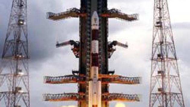File photo of India's maiden lunar mission Chandrayaan -1 seen successfully taking off at the Satish Dhawan Space Centre in Sriharikota on October 22, 2008. (AP Photo) File photo of India's maiden lunar mission Chandrayaan -1 seen successfully taking off at the Satish Dhawan Space Centre in Sriharikota on October 22, 2008. (AP Photo)