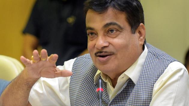 Union minister Nitin Gadkari at Niti Aayog in New Delhi in June 2018.(PTI)