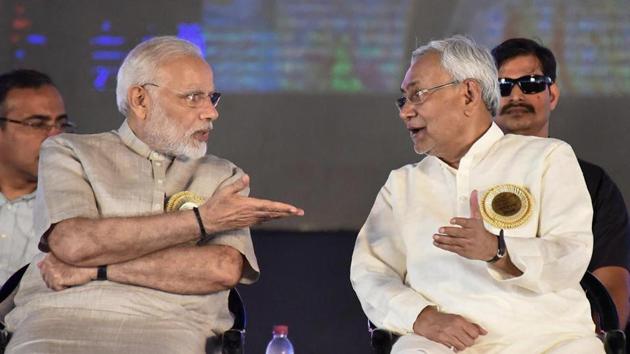 Prime Minister Narendra Modi with Bihar Chief Minister Nitish Kumar(PTI File Photo)