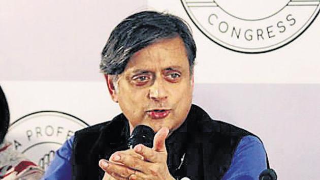 Congress MP Shashi Tharoor speaks at a press conference in Lucknow in this file photo. (PTI) Congress MP Shashi Tharoor speaks at a press conference in Lucknow in this file photo. (PTI)
