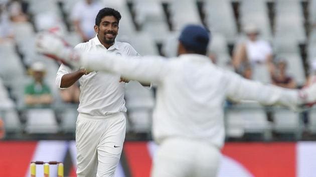 Jasprit Bumrah of India celebrates taking the wicket of Faf du Plessis (capt) of South Africa during day 4 of the 1st Sunfoil Test match between South Africa and India at PPC Newlands on January 08, 2018 in Cape Town, South Africa. (Getty Images) Jasprit Bumrah of India celebrates taking the wicket of Faf du Plessis (capt) of South Africa during day 4 of the 1st Sunfoil Test match between South Africa and India at PPC Newlands on January 08, 2018 in Cape Town, South Africa. (Getty Images)
