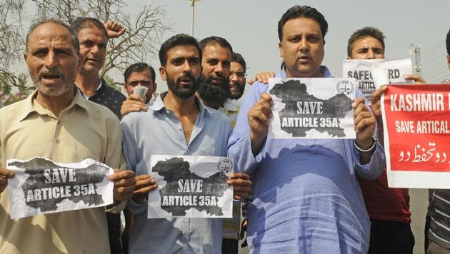 Apart from separatists, mainstream political parties, civil society groups, trade bodies and lawyers had supported the shutdown call for two days and warned of mass agitation in Kashmir if Article 35A was abolished. (Waseem Andrabi/ Hindustan Times) Apart from separatists, mainstream political parties, civil society groups, trade bodies and lawyers had supported the shutdown call for two days and warned of mass agitation in Kashmir if Article 35A was abolished. (Waseem Andrabi/ Hindustan Times)