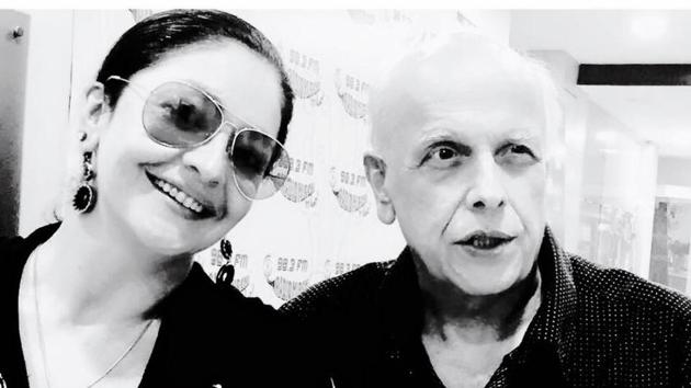 Actor-filmmaker Pooja Bhatt with father, filmmaker Mahesh Bhatt.