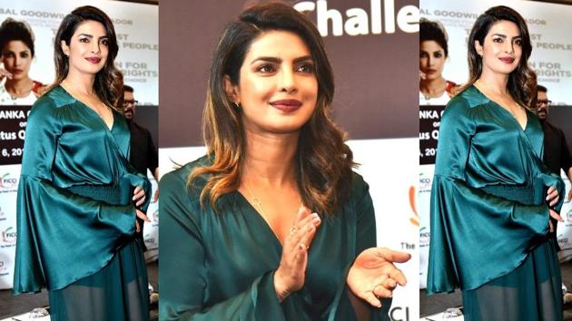 Priyanka Chopra goes all out in a sheer green skirt. (Instagram)