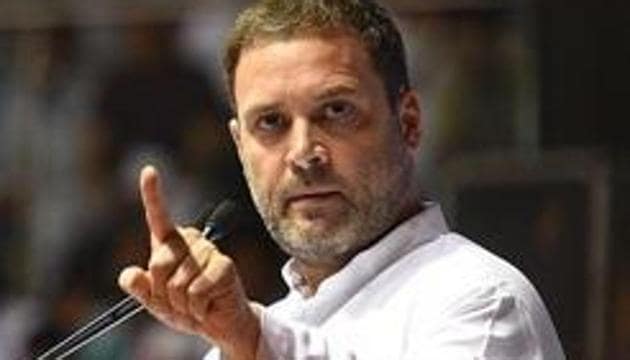 Congress president Rahul Gandhi was addressing a meeting of the parliamentary party on Tuesday. (Raj K Raj/HT file photo) Congress president Rahul Gandhi was addressing a meeting of the parliamentary party on Tuesday. (Raj K Raj/HT file photo)