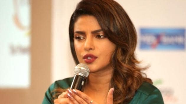 Priyanka Chopra addresses during a FICCI FLO programme in New Delhi on Aug 6.(IANS)