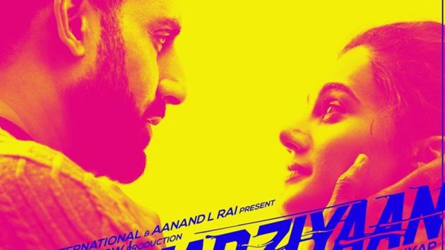 Manmarziyaan poster Abhishek Bachchan Taapsee Pannu Vicky