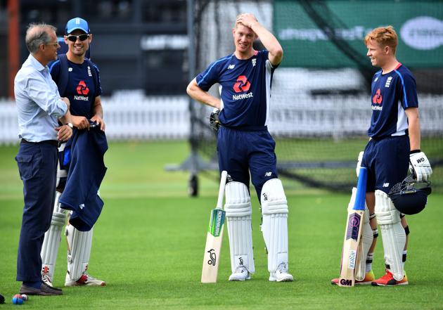 England's Keaton Jennings (C) attends a training session at Lord's Cricket Ground (AFP)