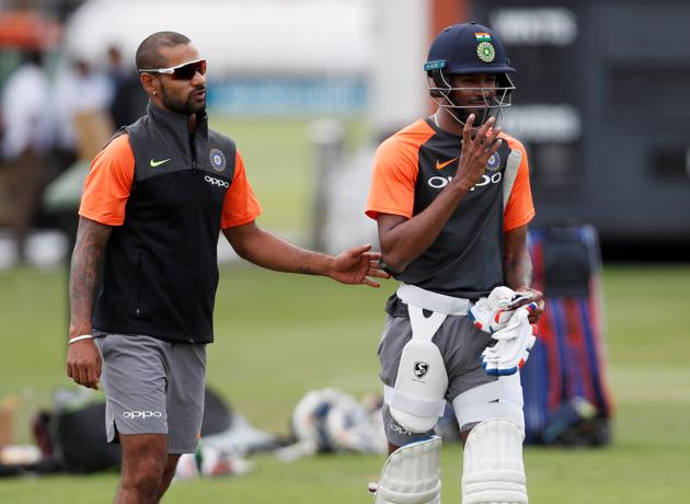 Hardik Pandya and Shikhar Dhawan take part in the practice session (Action Images via Reuters)