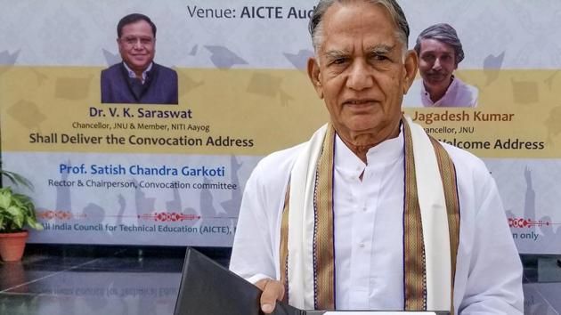 Retired postal department employee Vishnu Swaroop Saksena, 78, poses for photo with his PhD degree certificate after JNU convocation, in New Delhi on Wednesday, Aug 8, 2018. (PTI) Retired postal department employee Vishnu Swaroop Saksena, 78, poses for photo with his PhD degree certificate after JNU convocation, in New Delhi on Wednesday, Aug 8, 2018. (PTI)