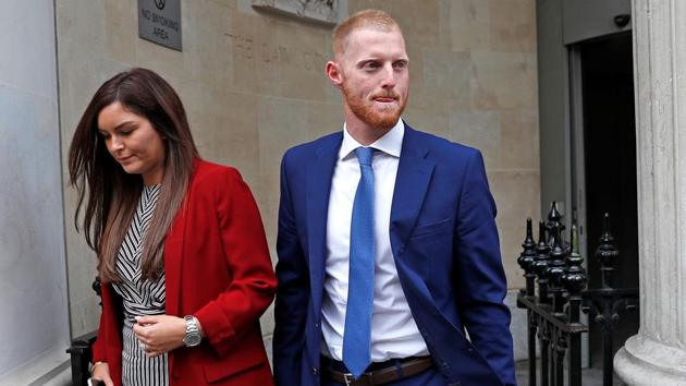 England cricket player Ben Stokes and his wife Clare Ratcliffe leave Bristol Crown Court in Bristol, Britain on August 9, 2018.(REUTERS)