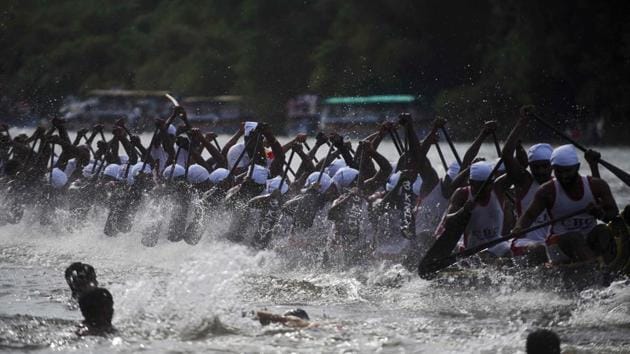 The Nehru Trophy Boat Race is held near Punnamada Lake near Alappuzha every year.(AFP)