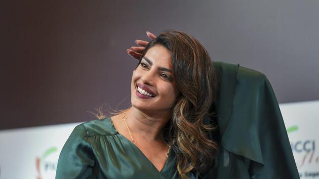 Priyanka Chopra during an FLO talk on 'Challenging the Status Quo and Forging New Paths' in New Delhi.(PTI)