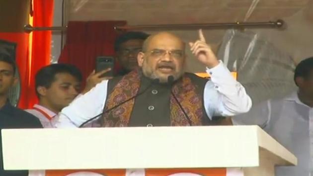 Amit Shah addressing a huge public rally at Mayo Road organised by the Bharatiya Janata Yava Morcha. (BJP/Twitter) Amit Shah addressing a huge public rally at Mayo Road organised by the Bharatiya Janata Yava Morcha. (BJP/Twitter)