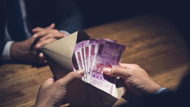 The enquiry, ordered by Allahabad chief development officerSamuel Paul N last month after he received complaints in this regard, revealed that gram pradhans and other office bearers of several gram panchayats took cut ranging from <span class='webrupee'>₹</span>10,000 to <span class='webrupee'>₹</span>40,000 from 97 people for including their names in the list of PMAY beneficiaries.(Representative image) The enquiry, ordered by Allahabad chief development officerSamuel Paul N last month after he received complaints in this regard, revealed that gram pradhans and other office bearers of several gram panchayats took cut ranging from <span class='webrupee'>₹</span>10,000 to <span class='webrupee'>₹</span>40,000 from 97 people for including their names in the list of PMAY beneficiaries.(Representative image)