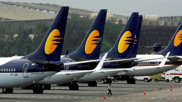 Jet Airways aircraft stand on tarmac at the domestic airport terminal in Mumbai.(REUTERS)