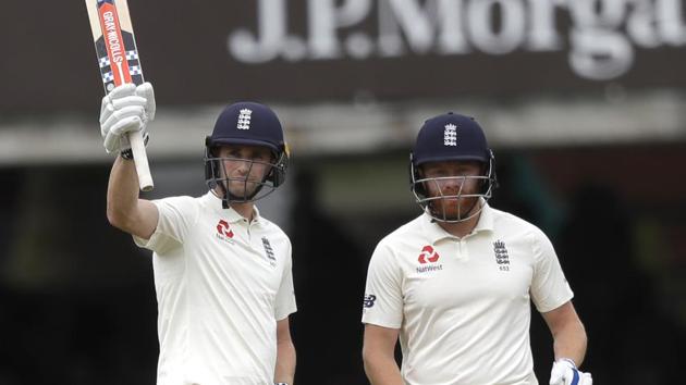 England's Chris Woakes, left, and Jonny Bairstow added 189 runs for the sixth wicket. (AP) England's Chris Woakes, left, and Jonny Bairstow added 189 runs for the sixth wicket. (AP)