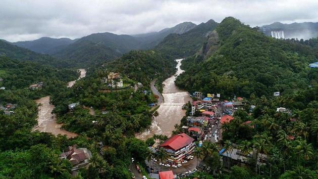 An aerial view of the flood-hit areas of the state of Kerala on Saturday. (PTI Photo) An aerial view of the flood-hit areas of the state of Kerala on Saturday. (PTI Photo)