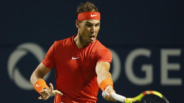 Rafael Nadal returns to Marin Cilic (not pictured) in the quarter finals at the Rogers Cup tennis tournament at Toronto, Canada. (USA TODAY Sports) Rafael Nadal returns to Marin Cilic (not pictured) in the quarter finals at the Rogers Cup tennis tournament at Toronto, Canada. (USA TODAY Sports)