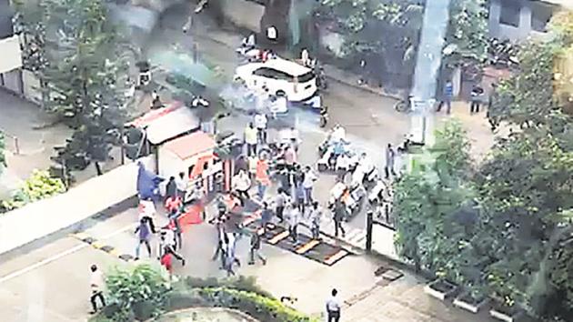 The protestors left only after all the employees were forcibly made to leave work on Thursday afternoon, Prakash Limaye (72), security advisor of the company, said in his complaint to the Deccan Gymkhana police station. (HT PHOTO) The protestors left only after all the employees were forcibly made to leave work on Thursday afternoon, Prakash Limaye (72), security advisor of the company, said in his complaint to the Deccan Gymkhana police station. (HT PHOTO)