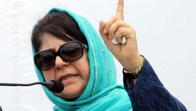 Mehbooba Mufti attends a public rally on the 19th Foundation Day of PDP, in Jammu. (HT File Photo) Mehbooba Mufti attends a public rally on the 19th Foundation Day of PDP, in Jammu. (HT File Photo)