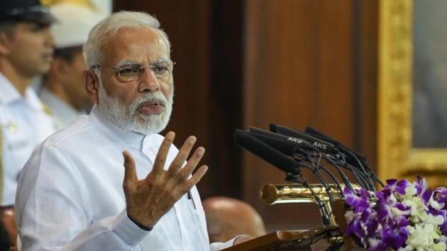 Prime Minister Narendra Modi speaks during a function at Parliament in New Delhi on Wednesday. (PTI photo) Prime Minister Narendra Modi speaks during a function at Parliament in New Delhi on Wednesday. (PTI photo)