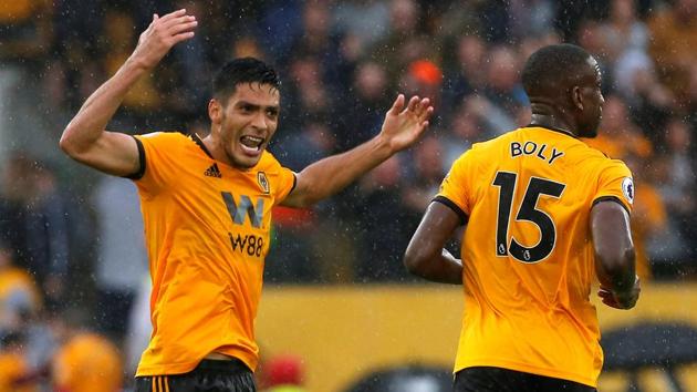 Wolverhampton Wanderers' Raul Jimenez celebrates scoring their second goal. (Reuters) Wolverhampton Wanderers' Raul Jimenez celebrates scoring their second goal. (Reuters)