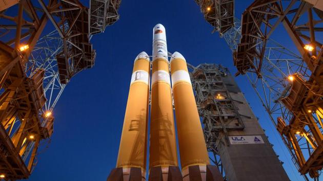This handout photo released by NASA shows the United Launch Alliance Delta IV Heavy rocket with the Parker Solar Probe onboard at Cape Canaveral Air Force Station in Florida, on August 12, 2018.(AFP) This handout photo released by NASA shows the United Launch Alliance Delta IV Heavy rocket with the Parker Solar Probe onboard at Cape Canaveral Air Force Station in Florida, on August 12, 2018.(AFP)