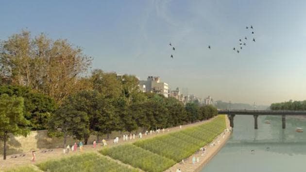 A pictorial representation of the ambitious riverfront development project.(HT PHOTO) A pictorial representation of the ambitious riverfront development project.(HT PHOTO)