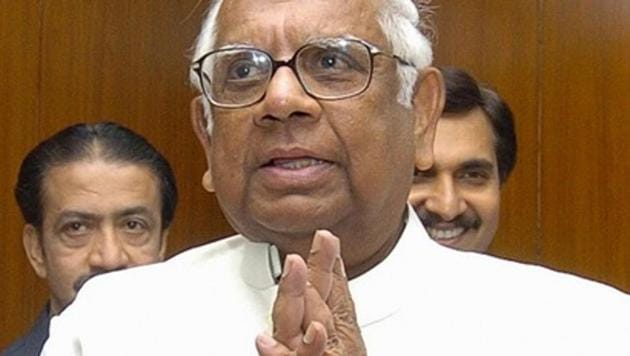 Former Lok Sabha Speaker Somnath Chatterjee in March 2006. Chatterjee died of a heart attack on Monday morning.(HT File Photo)