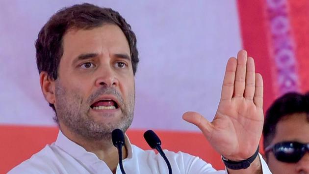 Congress president Rahul Gandhi addresses the party workers at a meeting at Ramlila Maidan in Jaipur. (PTI File Photo) Congress president Rahul Gandhi addresses the party workers at a meeting at Ramlila Maidan in Jaipur. (PTI File Photo)
