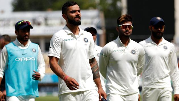 Virat Kohli reacts at the end of the second Test match between India and England at Lord’s.(REUTERS)