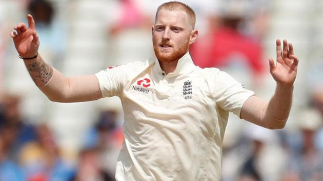 England's Ben Stokes celebrates the wicket of India's Hardik Pandya.(REUTERS)