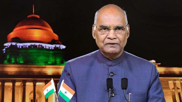 President Ram Nath Kovind addresses the nation on the eve of Independence Day, at Rashtrapati Bhawan in New Delhi. (PTI Photo) President Ram Nath Kovind addresses the nation on the eve of Independence Day, at Rashtrapati Bhawan in New Delhi. (PTI Photo)