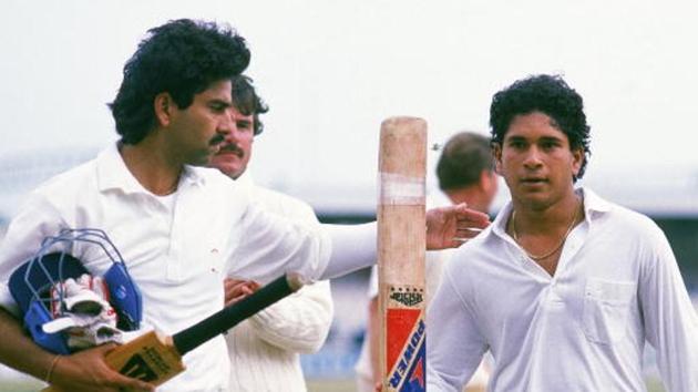 Sachin Tendulkar of India celebrates hitting 119 runs not out during the Second Test match against England played at Old Trafford, in Manchester.(Getty Images)