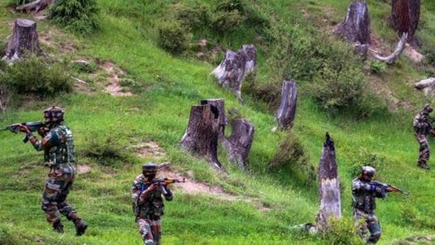 Army personnel in Keran sector of Kupwara district of north Kashmir in June 2018. The Army foiled an infiltration bid along the Line of Control (LoC) in Jammu and Kashmir’s Rajouri district on Wednesday, an official said. (Representative Image/PTI Photo) Army personnel in Keran sector of Kupwara district of north Kashmir in June 2018. The Army foiled an infiltration bid along the Line of Control (LoC) in Jammu and Kashmir’s Rajouri district on Wednesday, an official said. (Representative Image/PTI Photo)