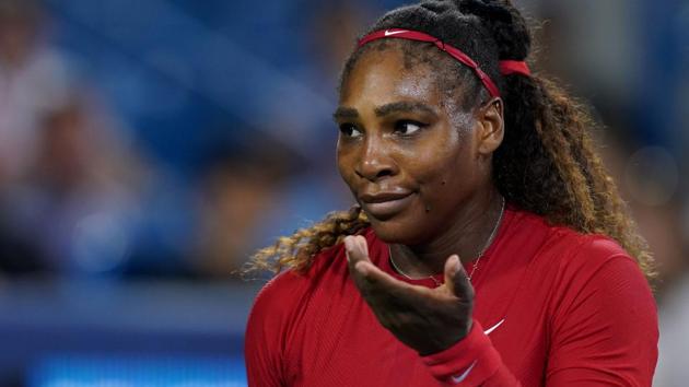 Aug 14, 2018; Mason, OH, USA; Serena Williams (USA) reacts after being defeated by Petra Kvitova (CZE) in the Western and Southern tennis open at Lindner Family Tennis Center.(UAaron Doster-USA TODAY Sports)