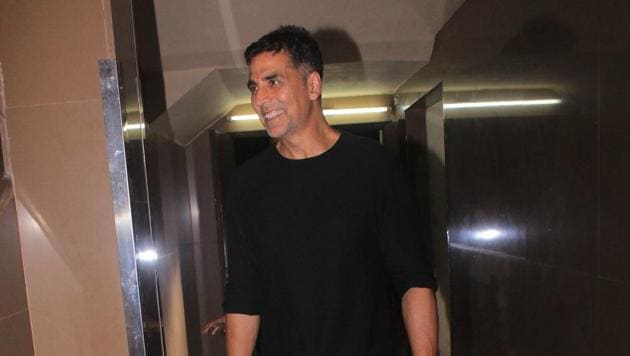 Akshay Kumar was at PVR Juhu to check on public response to Gold.(Vishal Bhayani)