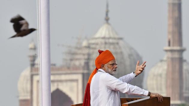 Prime Minister Narendra Modi’s Independence Day speech was a statement about resurgent India (Raj K Raj/HT PHOTO) Prime Minister Narendra Modi’s Independence Day speech was a statement about resurgent India (Raj K Raj/HT PHOTO)