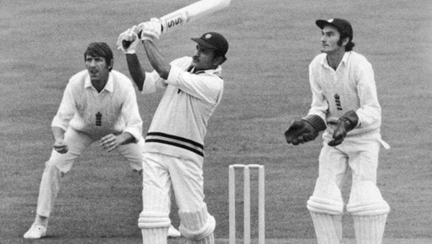 21st August 1971: Left handed Indian cricketer Ajit Laxman Wadekar batting in India's first innings during the third test at the Oval. The wicket keeper is Alan Knott.(Getty Images)