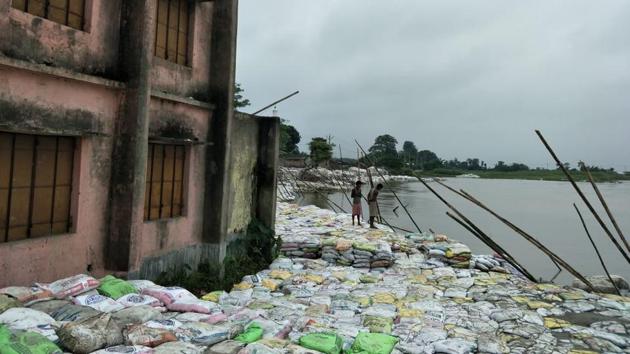 A school on the banks of Kosi river in Nauhatta of Bihar’s Saharsa district. A school on the banks of Kosi river in Nauhatta of Bihar’s Saharsa district.