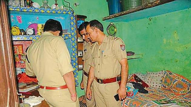 At the victim’s house after the incident on Sunday. (HT File Photo) At the victim’s house after the incident on Sunday. (HT File Photo)