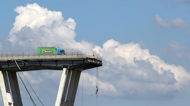 The collapsed Morandi Bridge is seen in the Italian port city of Genoa, Italy. (Stefano Rellandini / REUTERS) The collapsed Morandi Bridge is seen in the Italian port city of Genoa, Italy. (Stefano Rellandini / REUTERS)