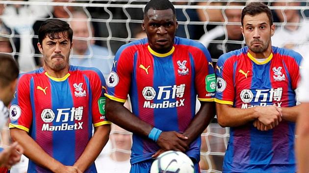 Crystal Palace’s James Tomkins, Christian Benteke and Luka Milivojevic brace for impact during a freekick at a Premier League Fulham v Crystal Palace match. (John Sibley / Action Images via Reuters) Crystal Palace’s James Tomkins, Christian Benteke and Luka Milivojevic brace for impact during a freekick at a Premier League Fulham v Crystal Palace match. (John Sibley / Action Images via Reuters)