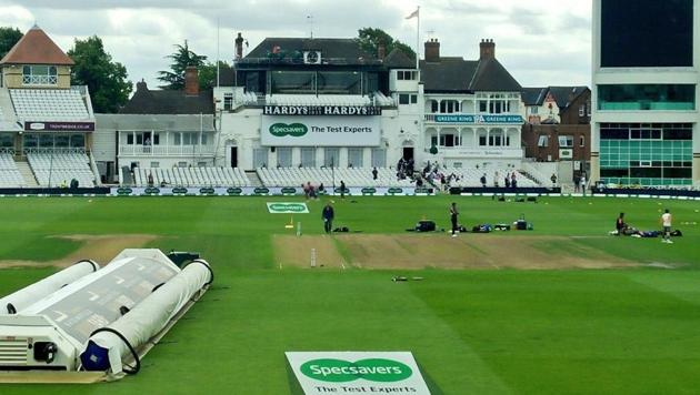 A look at the pitch and weather conditions at Trent Bridge ahead of the third Test between India and England.(Twitter)