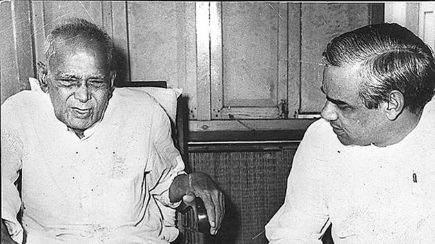 During the Emergency, Vajpayee and Jayprakash Narayan were among the many leaders who were lodged at Tihar jail.(HT Archives)