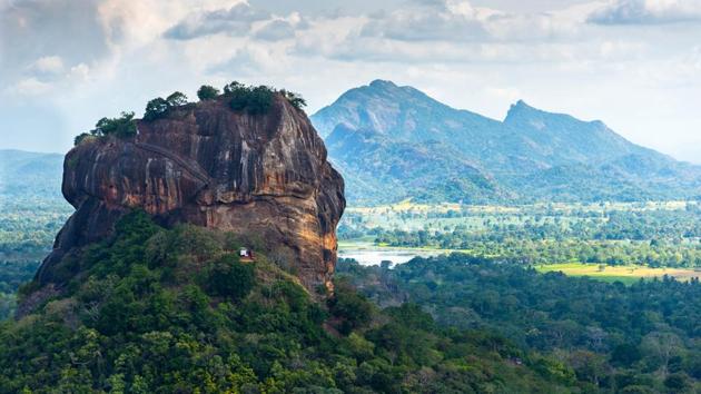 Sigiriya Rock, Sri Lanka: This ancient rock fortress located on a 200m high rock was formed by the magma of a dead volcano. The complex includes remnants of a ruined palace, fortifications, gardens, ponds, and fountains. (Shutterstock) Sigiriya Rock, Sri Lanka: This ancient rock fortress located on a 200m high rock was formed by the magma of a dead volcano. The complex includes remnants of a ruined palace, fortifications, gardens, ponds, and fountains. (Shutterstock)