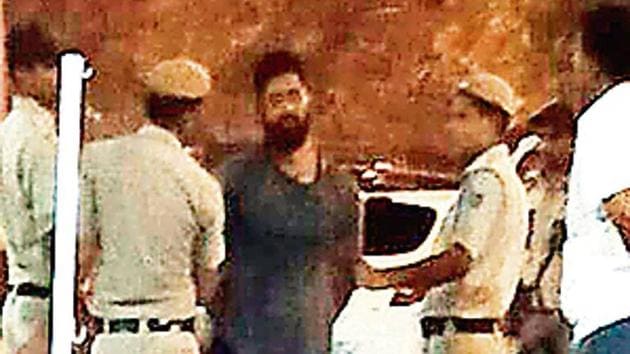 Shankar alias Amit after his arrest on Thursday. (HT Photo) Shankar alias Amit after his arrest on Thursday. (HT Photo)