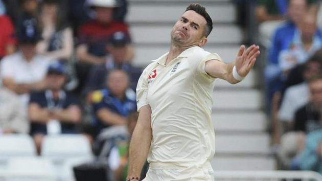Nottingham: England's James Anderson bowls during the first day of the third cricket test match between England and India at Trent Bridge in Nottingham, England on August 18, 2018.(AP)